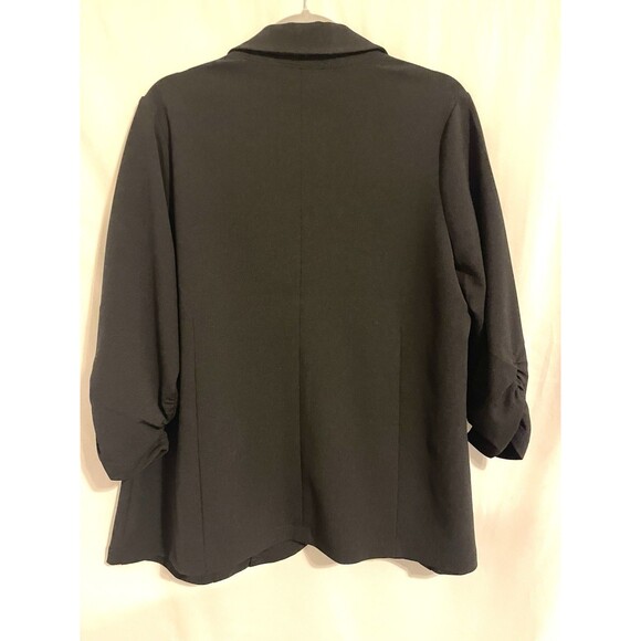 SOHO Apparel Ltd Blazer Suit Jacket Black 3/4 Gathered Sleeves Women’s SZ 1X - Picture 5 of 9